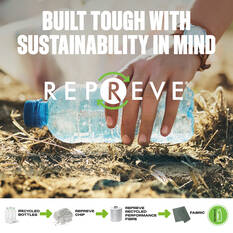 Dickies Repreve Ramone Brushed Poly Steering Wheel Cover Black 380mm Diameter, , scaau_hi-res