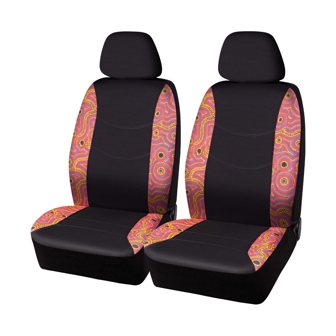 Snake Dreaming Seat Covers Dot Twill Poyester Adjustable Headrests Airbag  Compatible