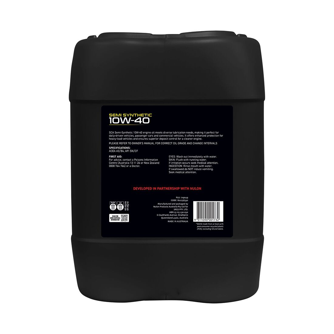 SCA Semi Synthetic Engine Oil 10W-40 20 Litre, , scaau_hi-res