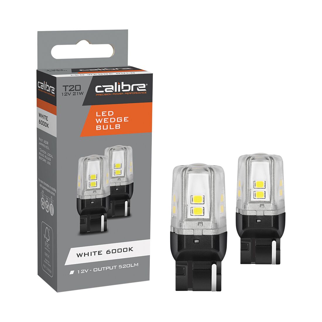Calibre Automotive Globes - LED Wedge 12V, 21W, T20, , scaau_hi-res