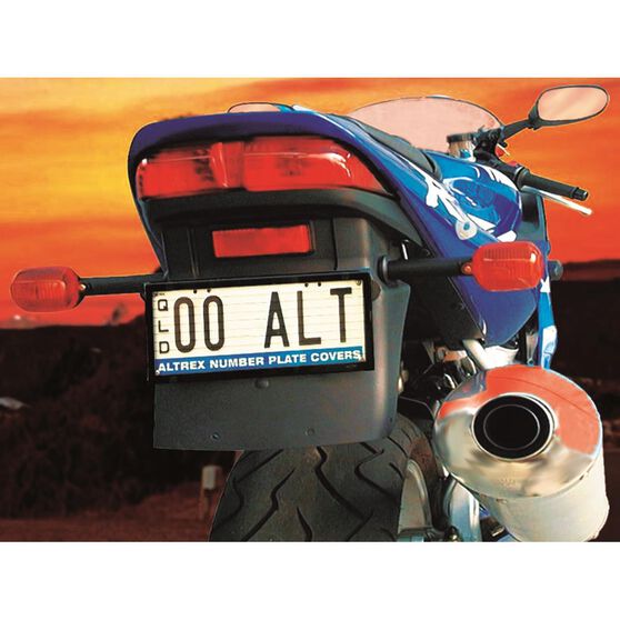 Altrex Motorbike Number Plate Protector With Lines 9DMBL Supercheap