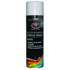 SCA Acrylic Aerosol Paint - White 400g, , scaau_hi-res