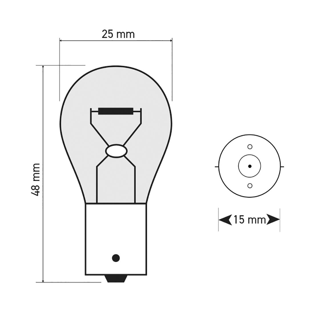SCA Incandescent Globe - P21W 12V 21W - 2 Pack, , scaau_hi-res