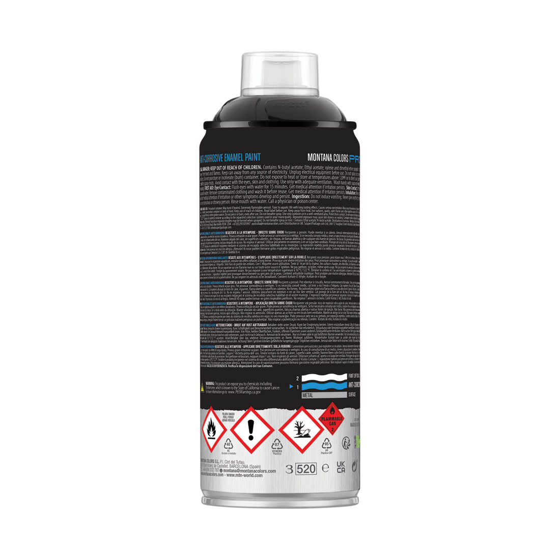 MTN Pro Black Anti-Corrosive Enamel Spray Paint 400mL, , scaau_hi-res
