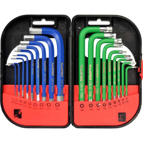 ToolPRO Short Hex Key Set - Metric & Torx, 18 Pieces, , scaau_hi-res