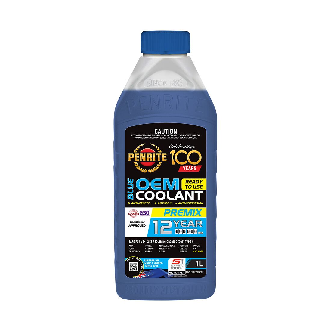 Penrite Blue Long Life Anti Freeze / Anti Boil Coolant Premix - 1 Litre, , scaau_hi-res