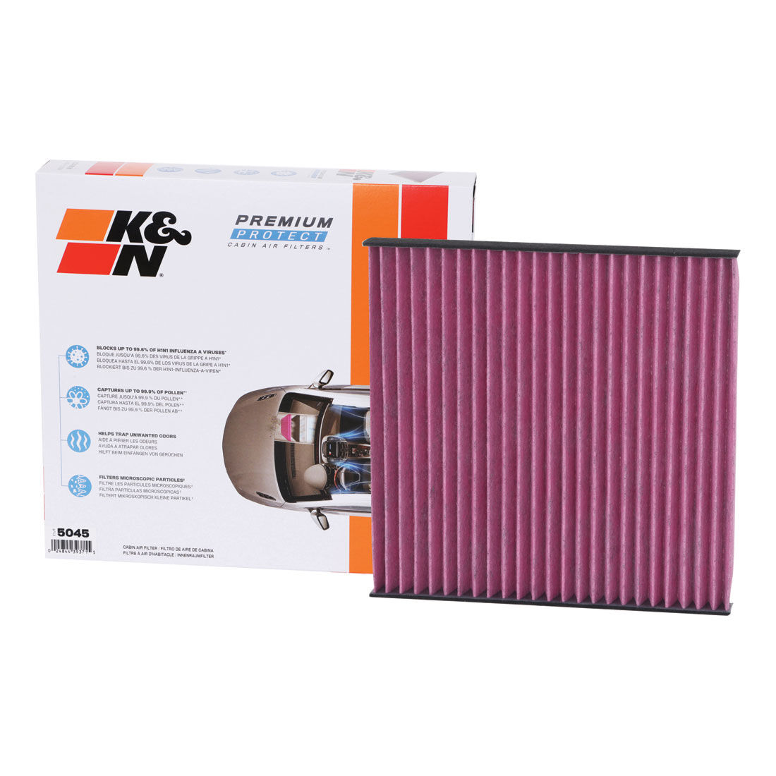 K&N Premium Disposable Cabin Air Filter - DVF5045, , scaau_hi-res
