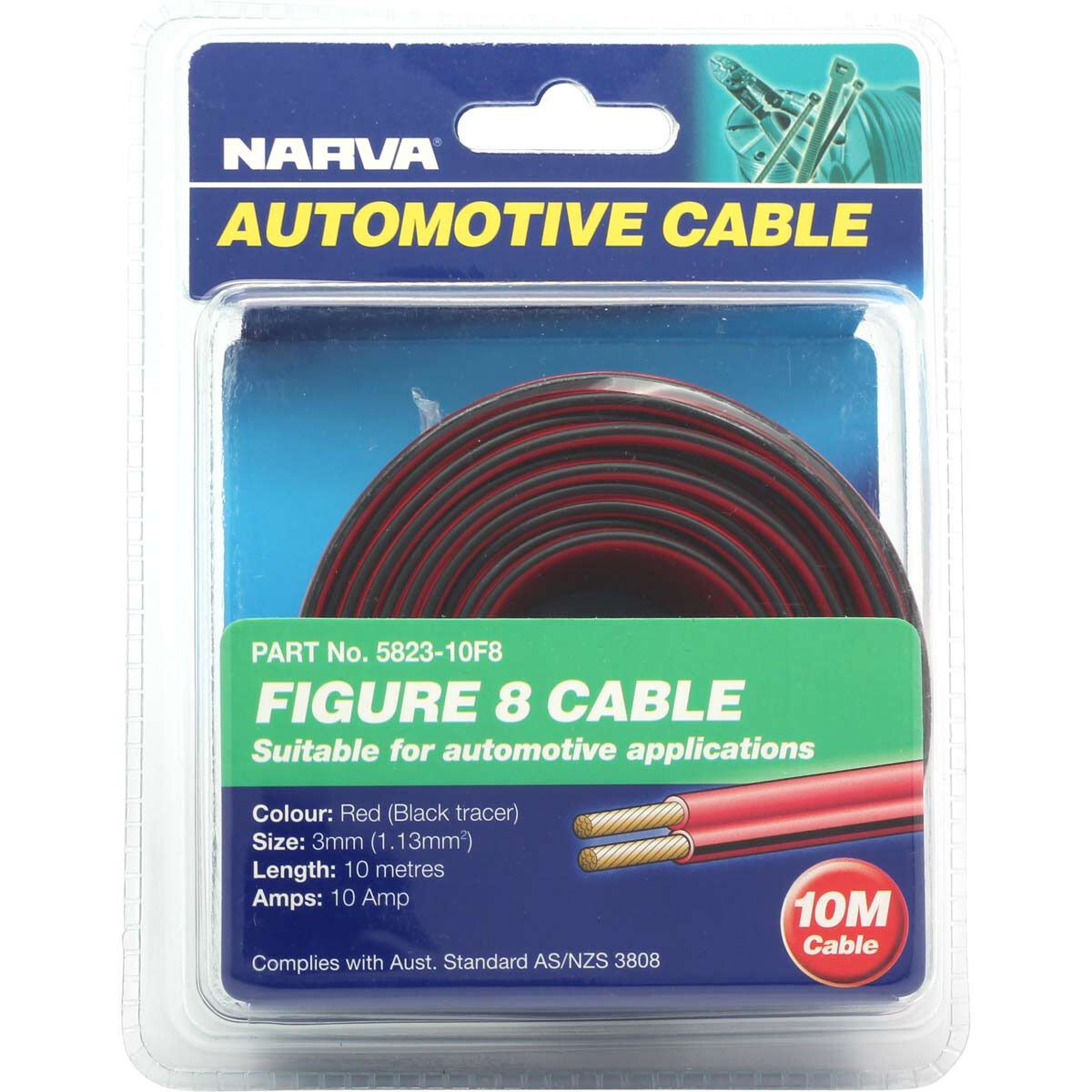 Narva Automotive Cable Figure 8 10 Metres 3mm 10 AMP, , scaau_hi-res