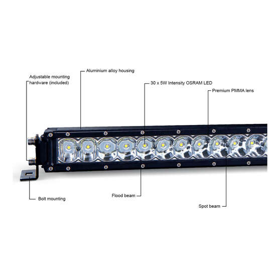 Ridge Ryder LED Driving Light Bar w/ harness - 31" 127W, , scaau_hi-res