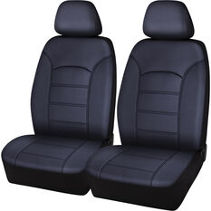 SCA Leather Look Seat Covers Black, Adjustable Headrests, Size 30, Airbag Compatible, , scaau_hi-res