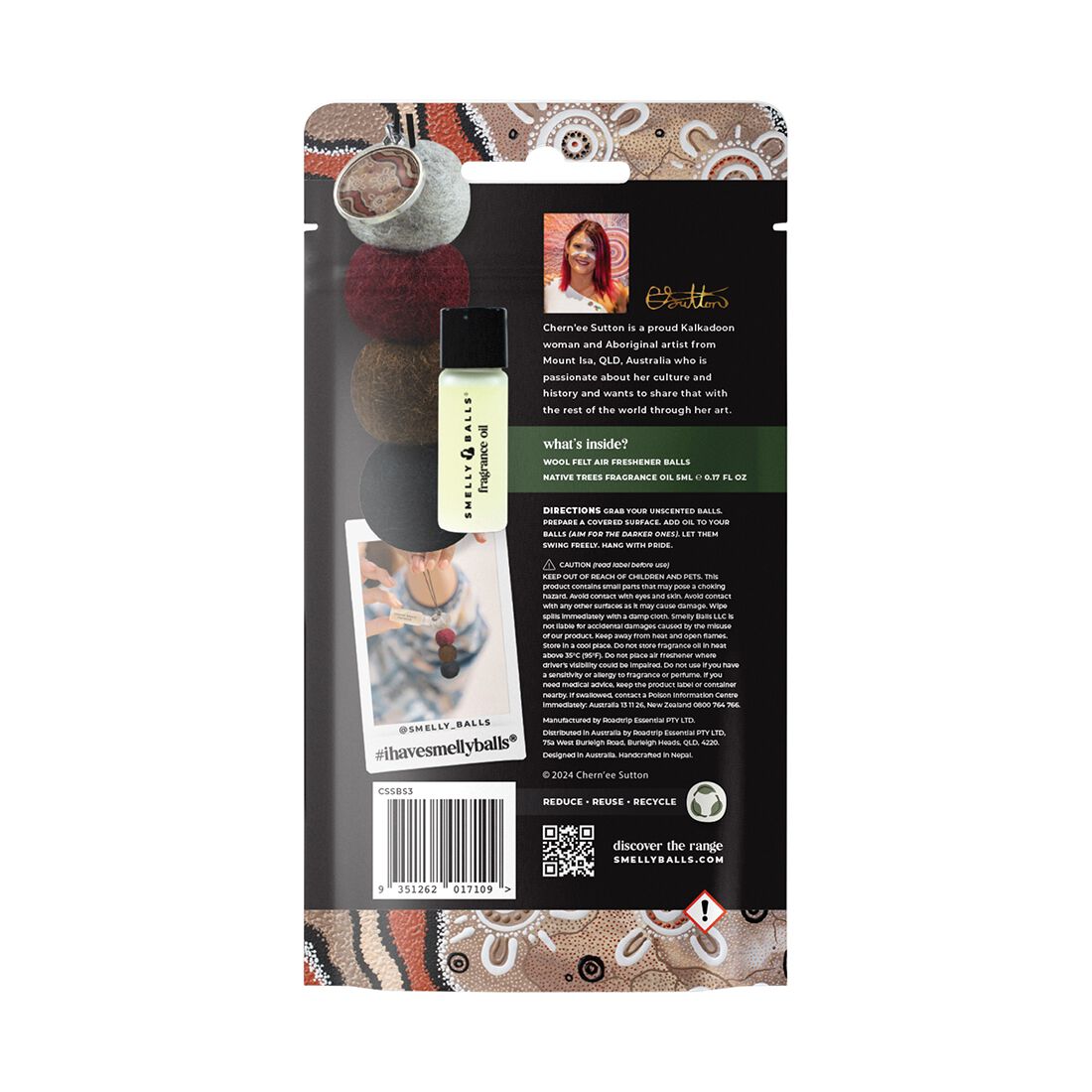 Smelly Balls Chern'ee Sutton Air Freshener Set Native Trees 5ml, , scaau_hi-res