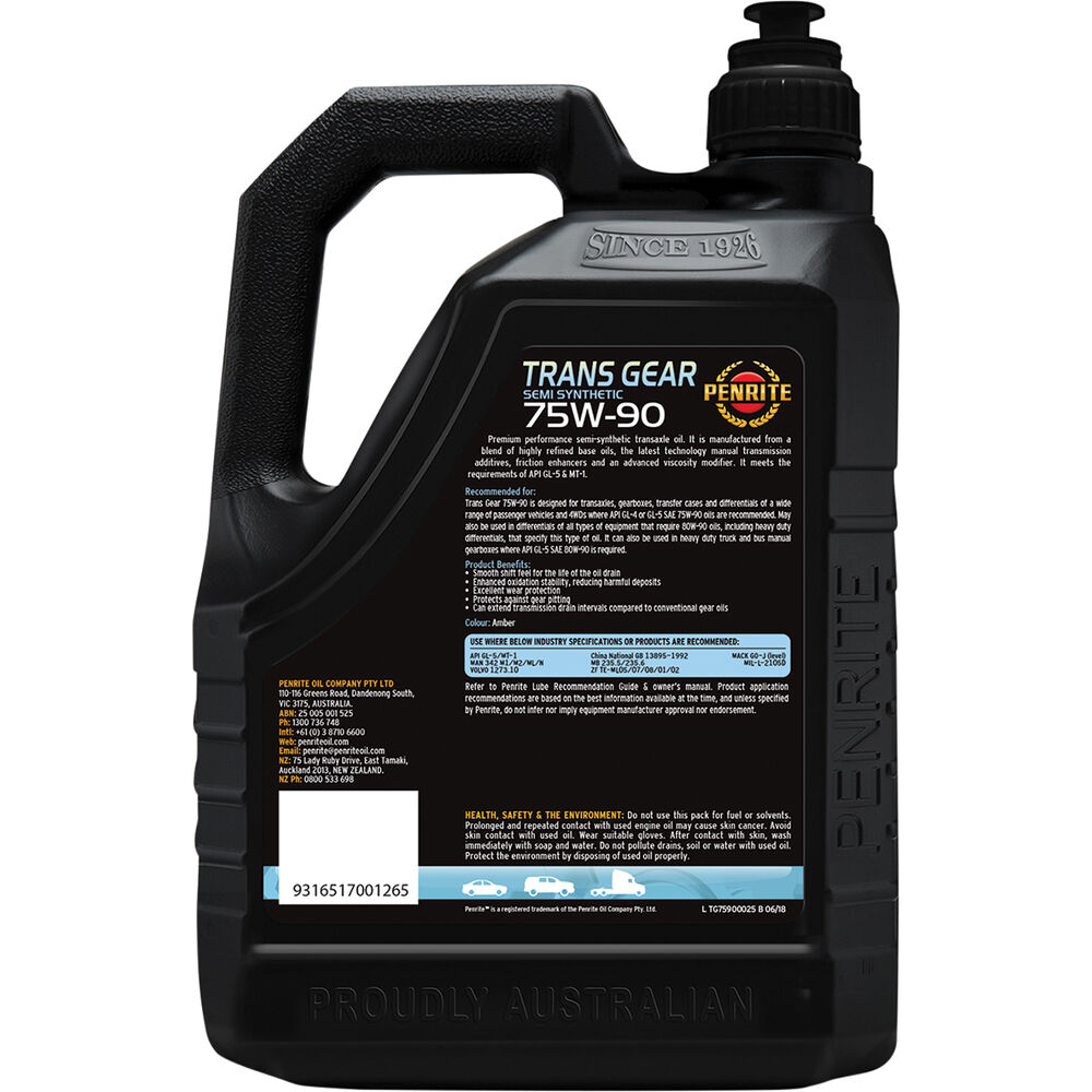 Penrite Trans Gear Oil 75W90, 2.5 Litre Supercheap Auto