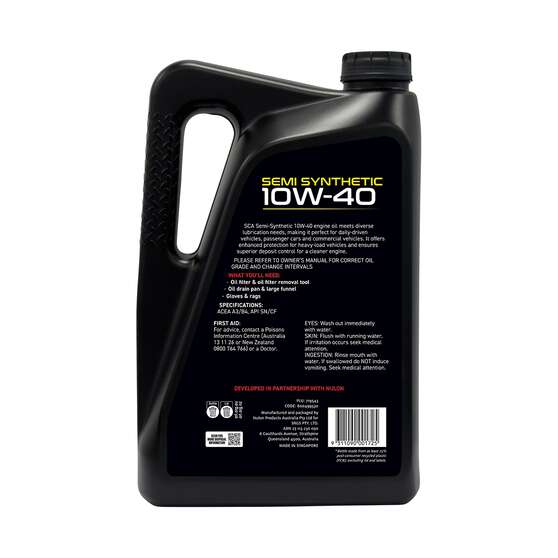 SCA Semi Synthetic Engine Oil 10W-40 5 Litre, , scaau_hi-res