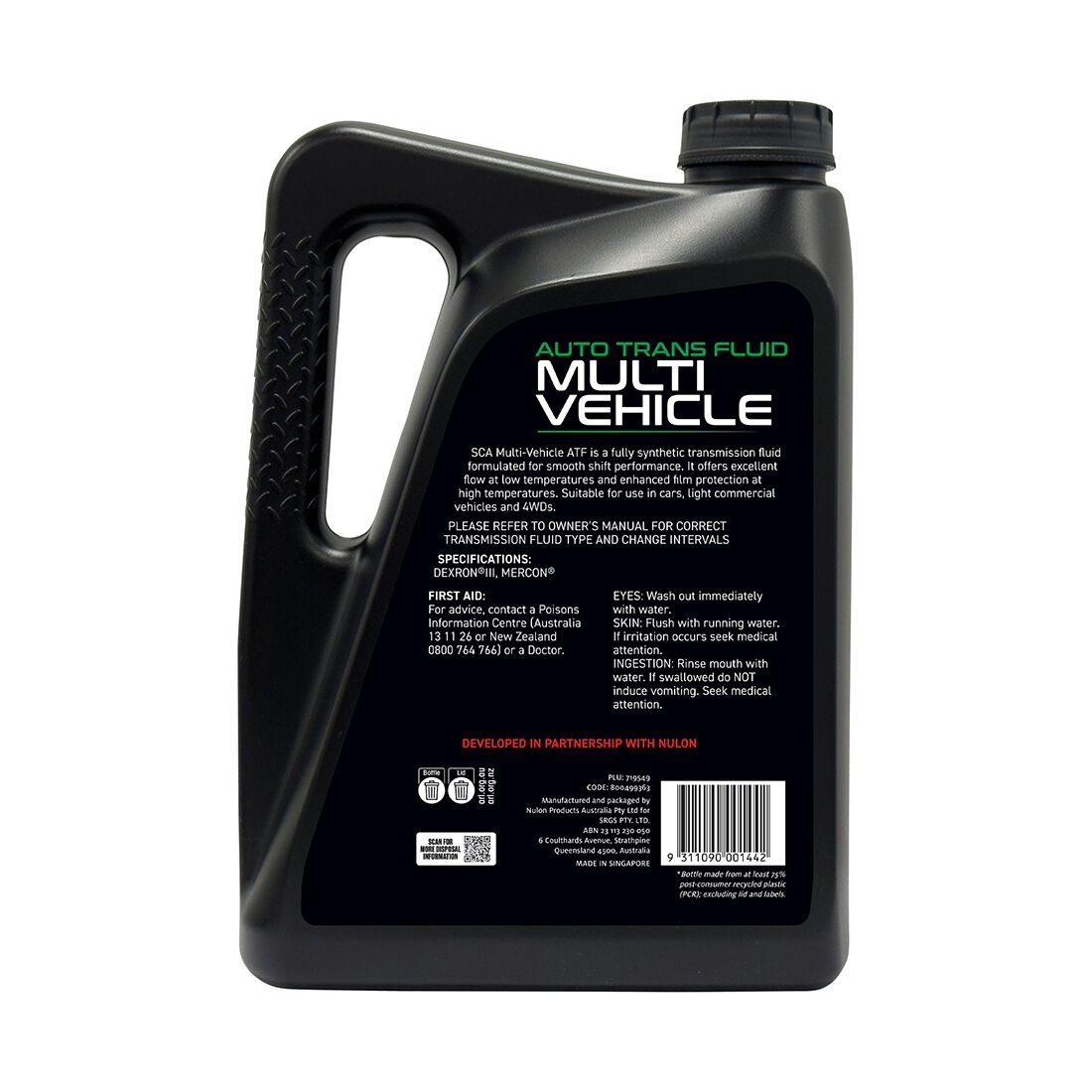 SCA ATF Multi Vehicle Automatic Transmission Fluid 4 Litre, , scaau_hi-res