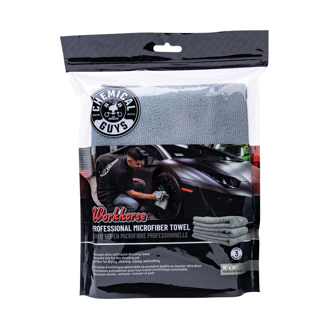 Chemical Guys Workhorse Towel 3 Pack, , scaau_hi-res