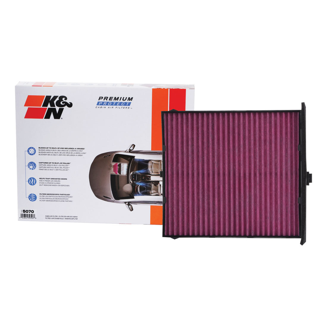 K&N Premium Disposable Cabin Air Filter - DVF5070, , scaau_hi-res