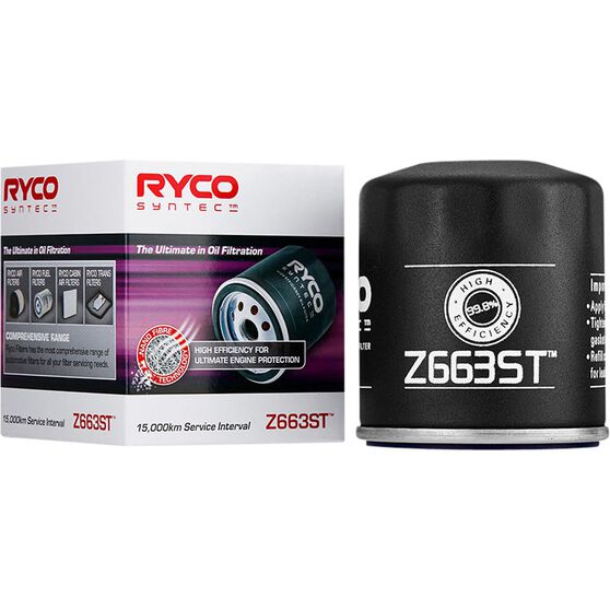 Ryco SynTec Oil Filter - Z663ST (Interchangeable with Z663), , scaau_hi-res
