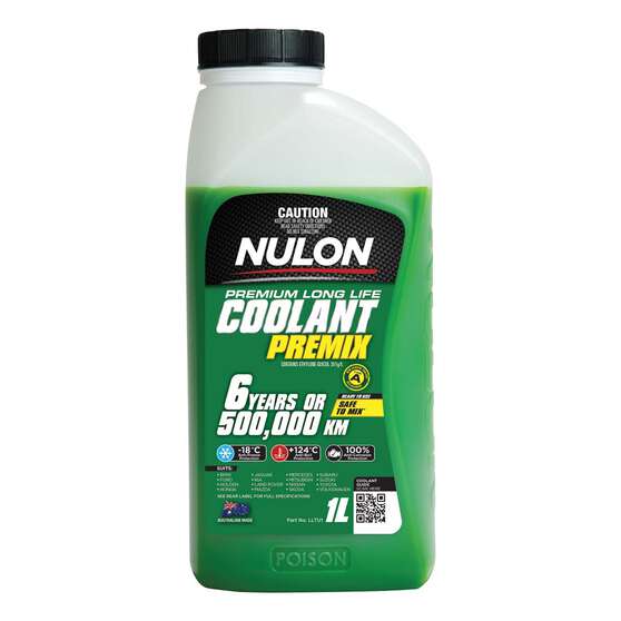 Nulon Green Long Life Anti-Freeze/Anti-Boil Coolant Premix - 1 Litre, , scaau_hi-res