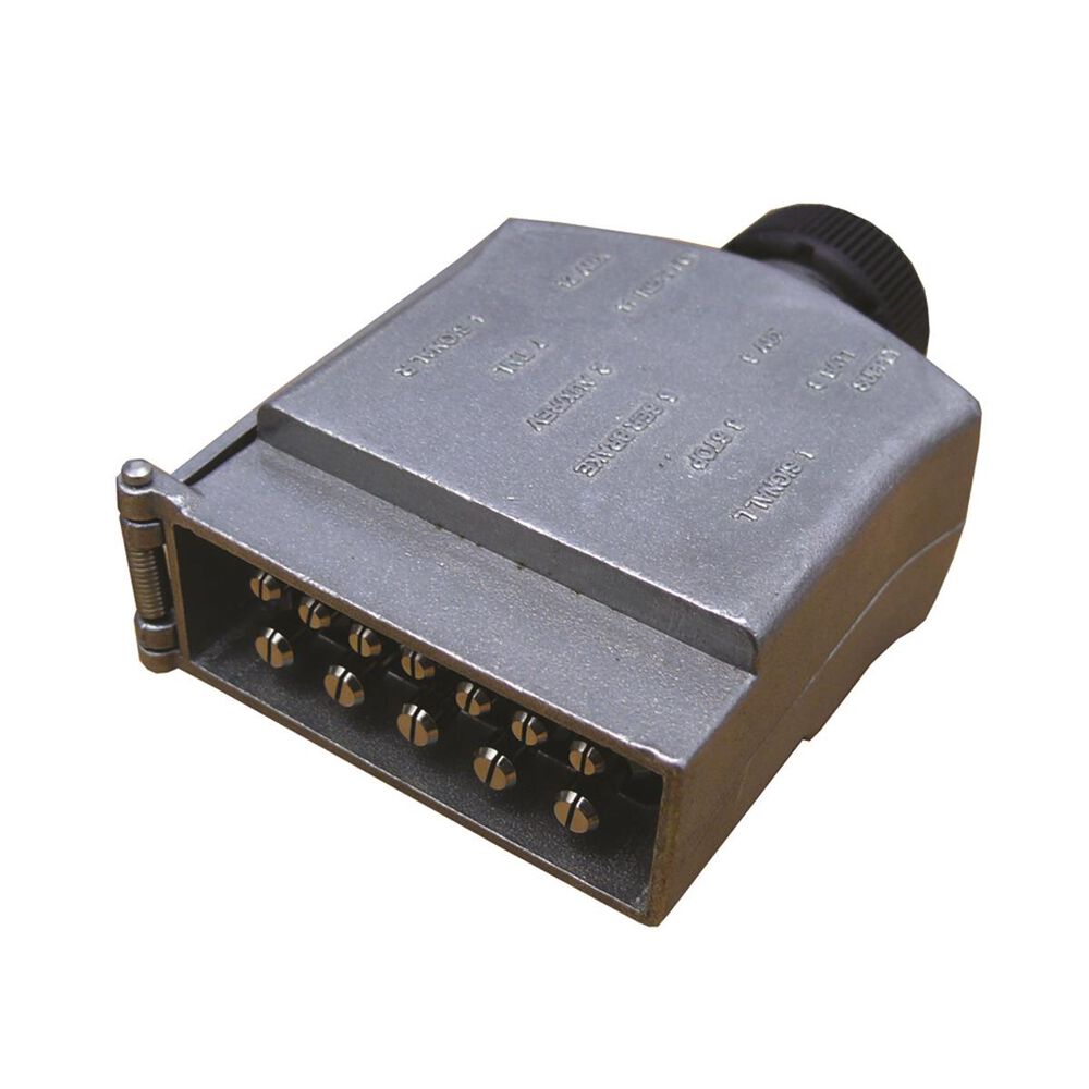 KT Cable Trailer Plug, Metal Flat, 12 Pin Supercheap Auto