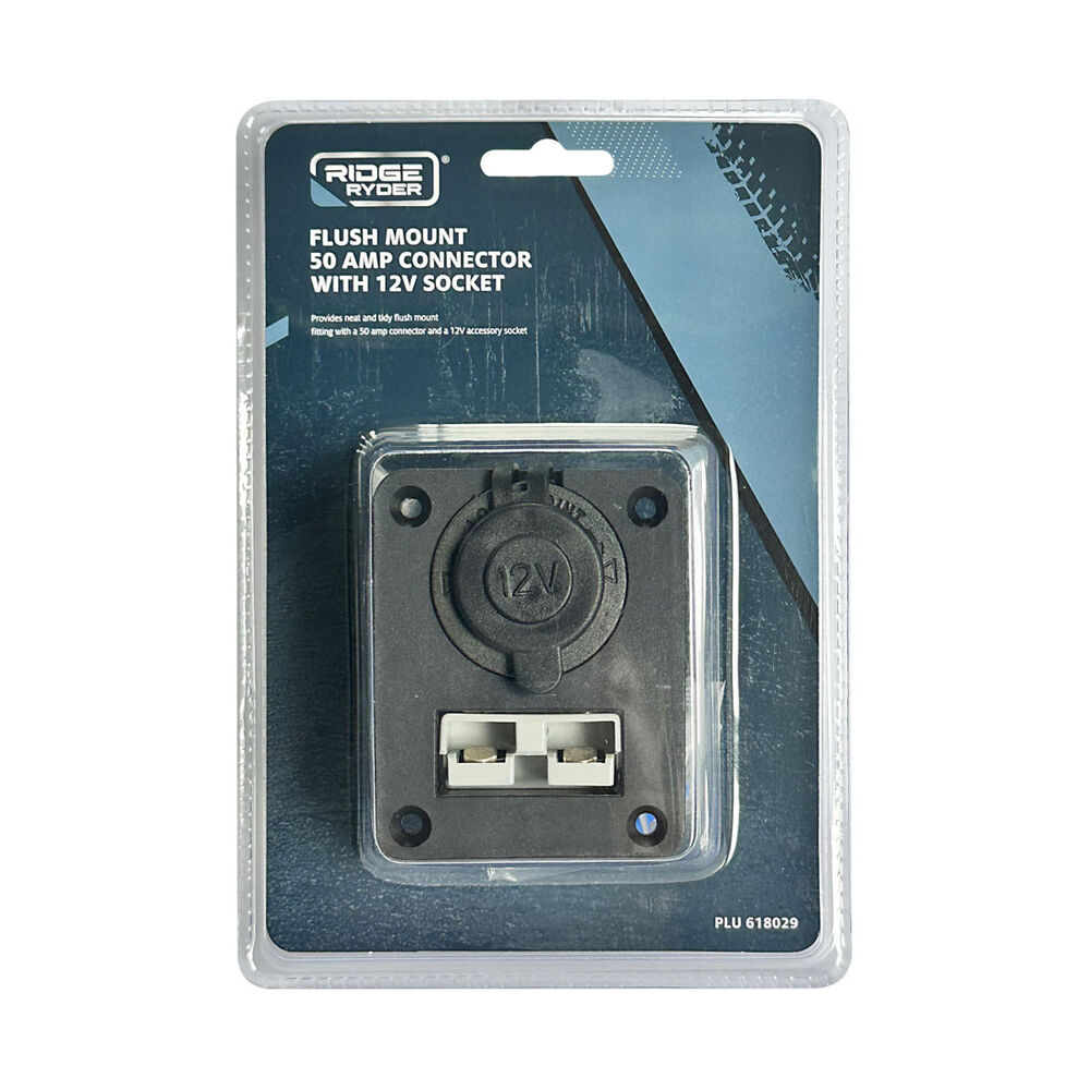 SCA 50 Amp Connector Flush Mount w/ 12V Socket Supercheap Auto