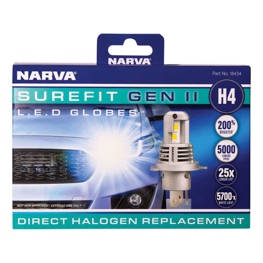 Narva Surefit LED Headlight Globes H4, , scaau_hi-res