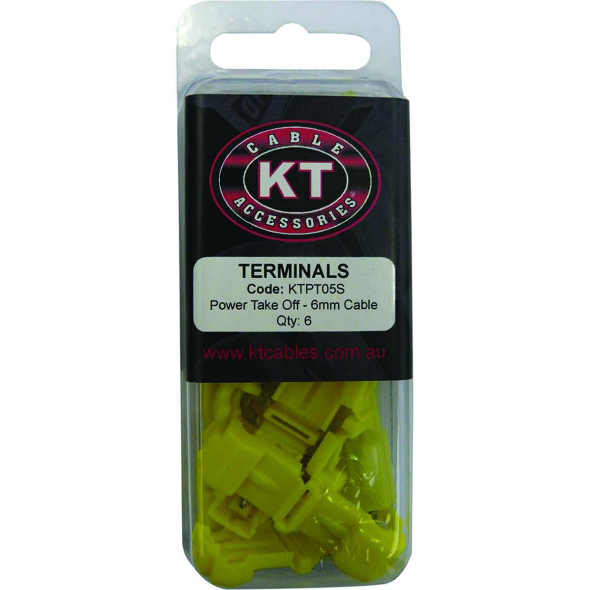 KT Cable Power Take Off Connector - 6mm Yellow, 6 Pack, , scaau_hi-res