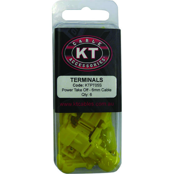 KT Cable Power Take Off Connector - 6mm Yellow, 6 Pack, , scaau_hi-res