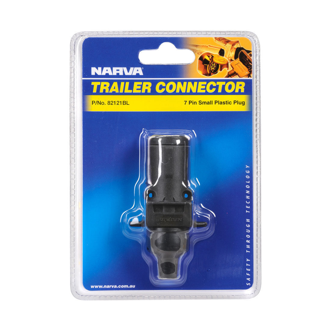 Narva 7 Pin Small Round Plastic Trailer Plug, , scaau_hi-res