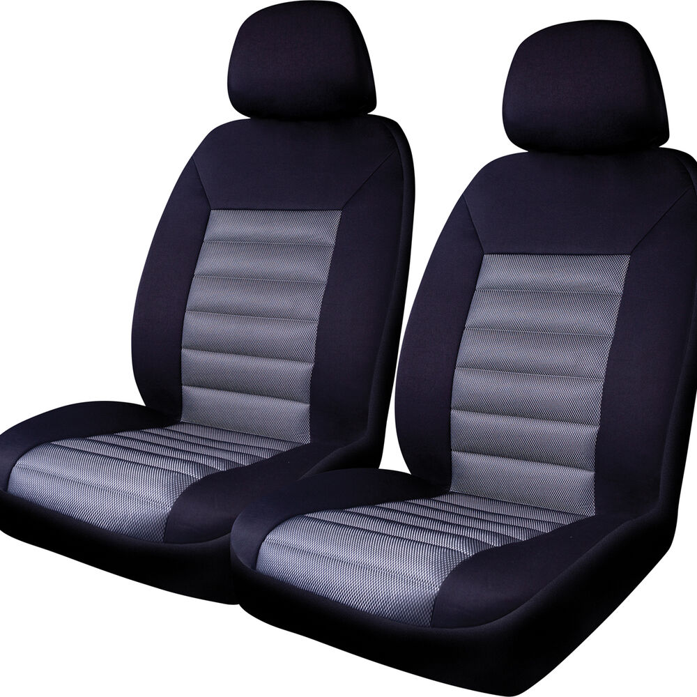 SCA Memory Foam Seat Cover - Black Adjustable Headrests Front Pair