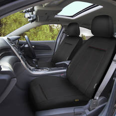 SCA Leather Look Seat Covers Black/Red Adjustable Headrests Airbag Compatible 30SAB, , scaau_hi-res