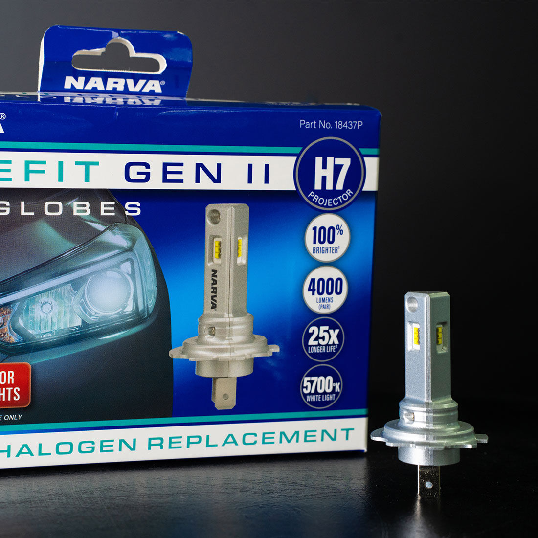 Narva Surefit Projector Style LED Headlight Globes H7, , scaau_hi-res