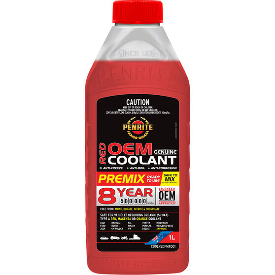 Penrite Red Long Life Anti Freeze / Anti Boil Premix Coolant - 1L, , scaau_hi-res