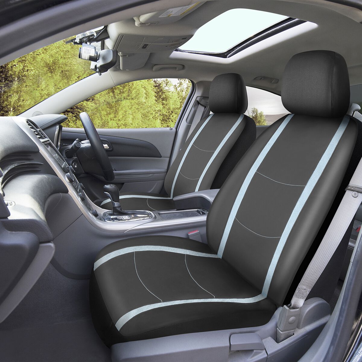 SCA Seat Cover Blue Shimmer Leather Look, Adjustable Headrests, Airbag Compatible, Size 30A, , scaau_hi-res