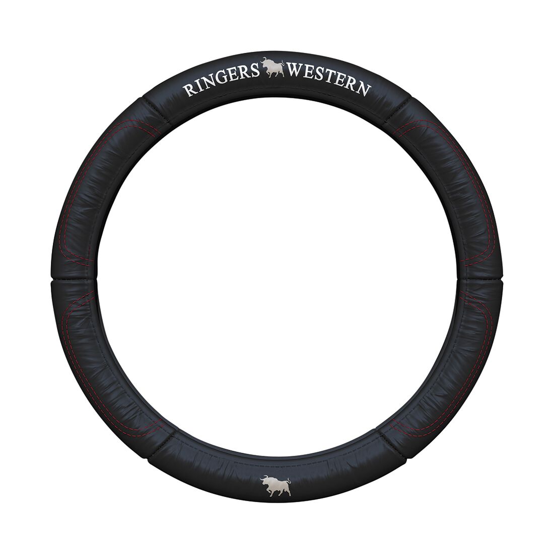 Ringers Western Signature Steering Wheel Cover - Leather Black 380mm, , scaau_hi-res