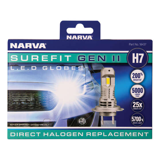 Narva Surefit LED Headlight Globes H7, , scaau_hi-res