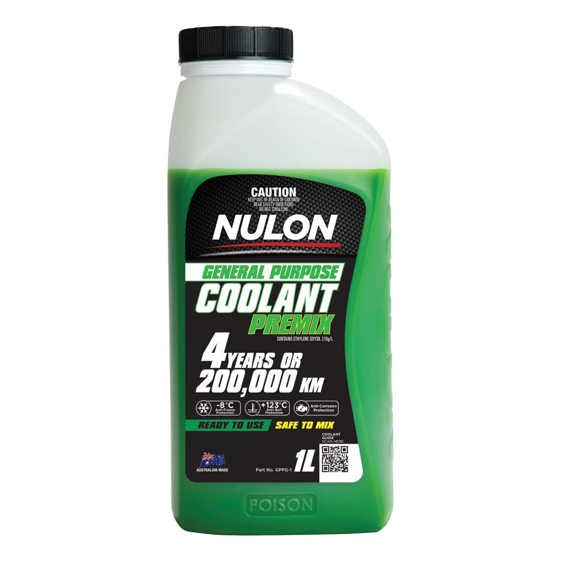 Nulon Green General Purpose Coolant Premix - 1 Litre, , scaau_hi-res