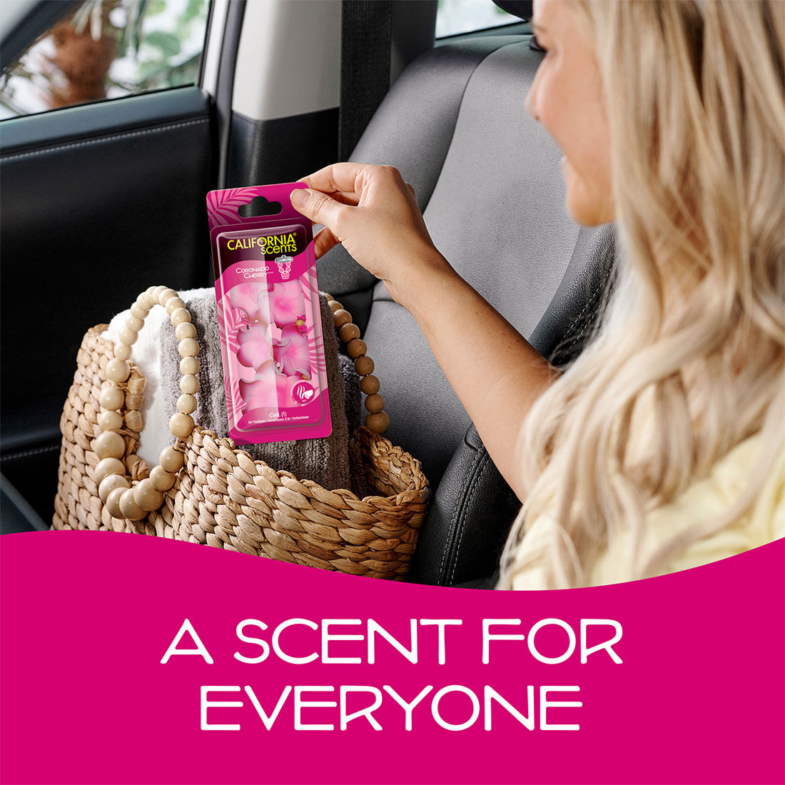 California Scents Novelty Hanging Lei Coronado Cherry Car Air Freshener - 1PK, , scaau_hi-res