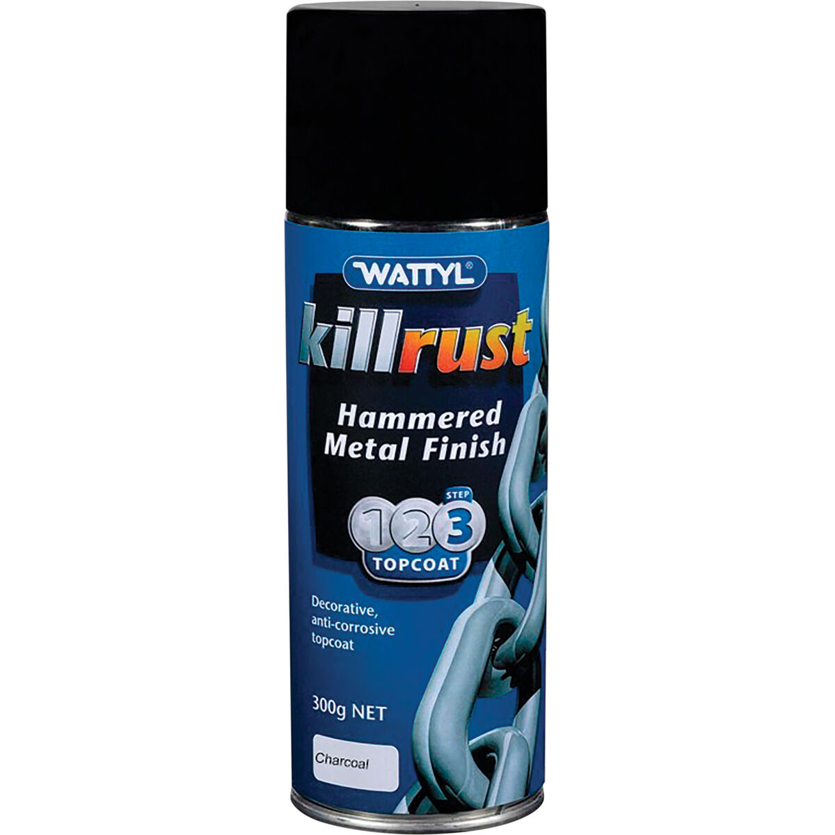 Wattyl Killrust Epoxy Gloss Enamel Aerosol Paint, Charcoal - 300g, , scaau_hi-res