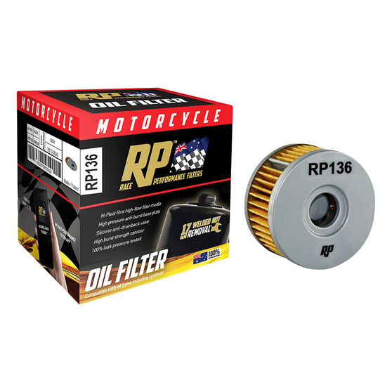 Race Performance Motorcycle Oil Filter RP136, , scaau_hi-res