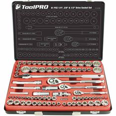 ToolPRO Socket Set 1/4", 3/8" & 1/2" Drive Metric/SAE 81 Piece, , scaau_hi-res