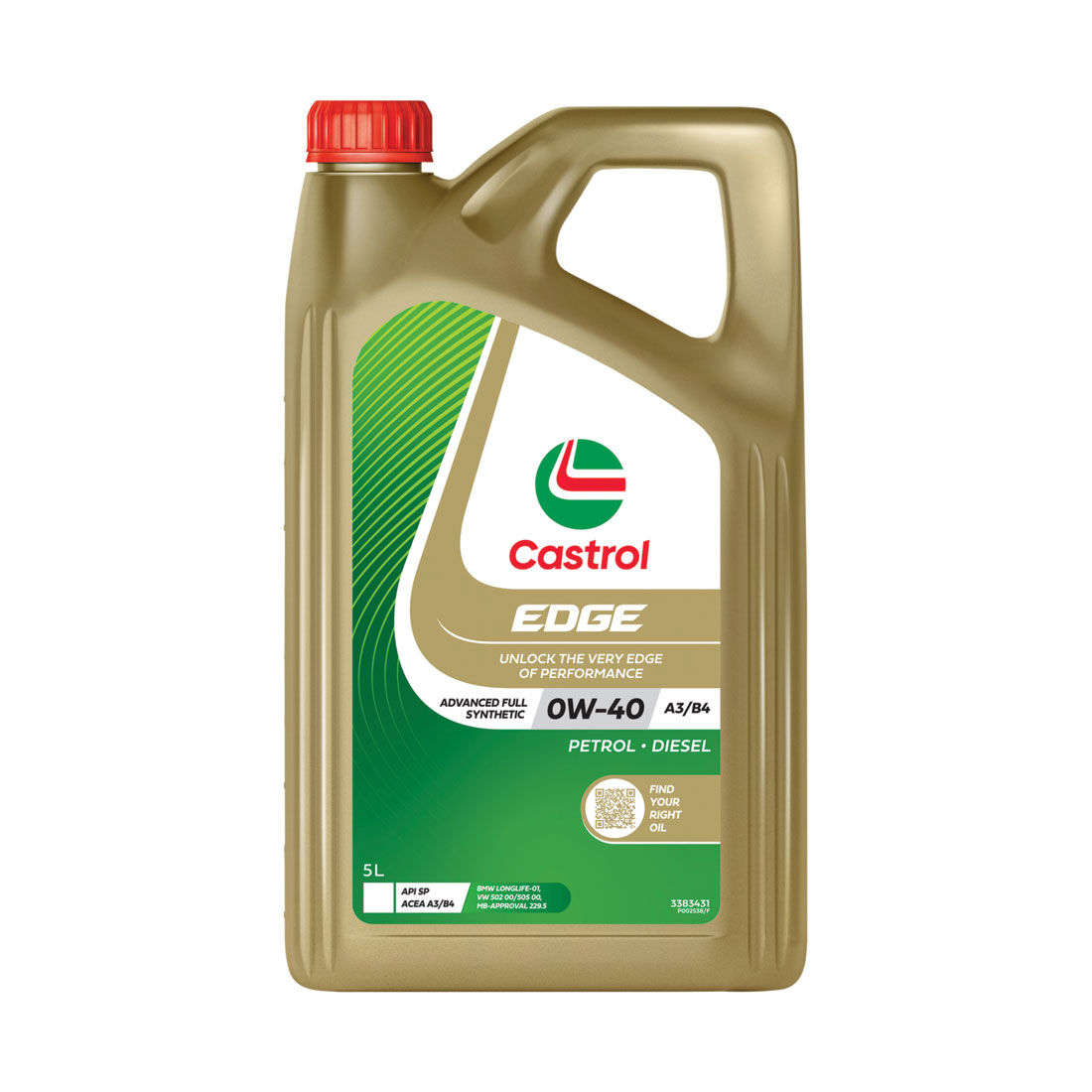Castrol EDGE Engine Oil - 0W-40, A3/B4, 5 Litres, , scaau_hi-res