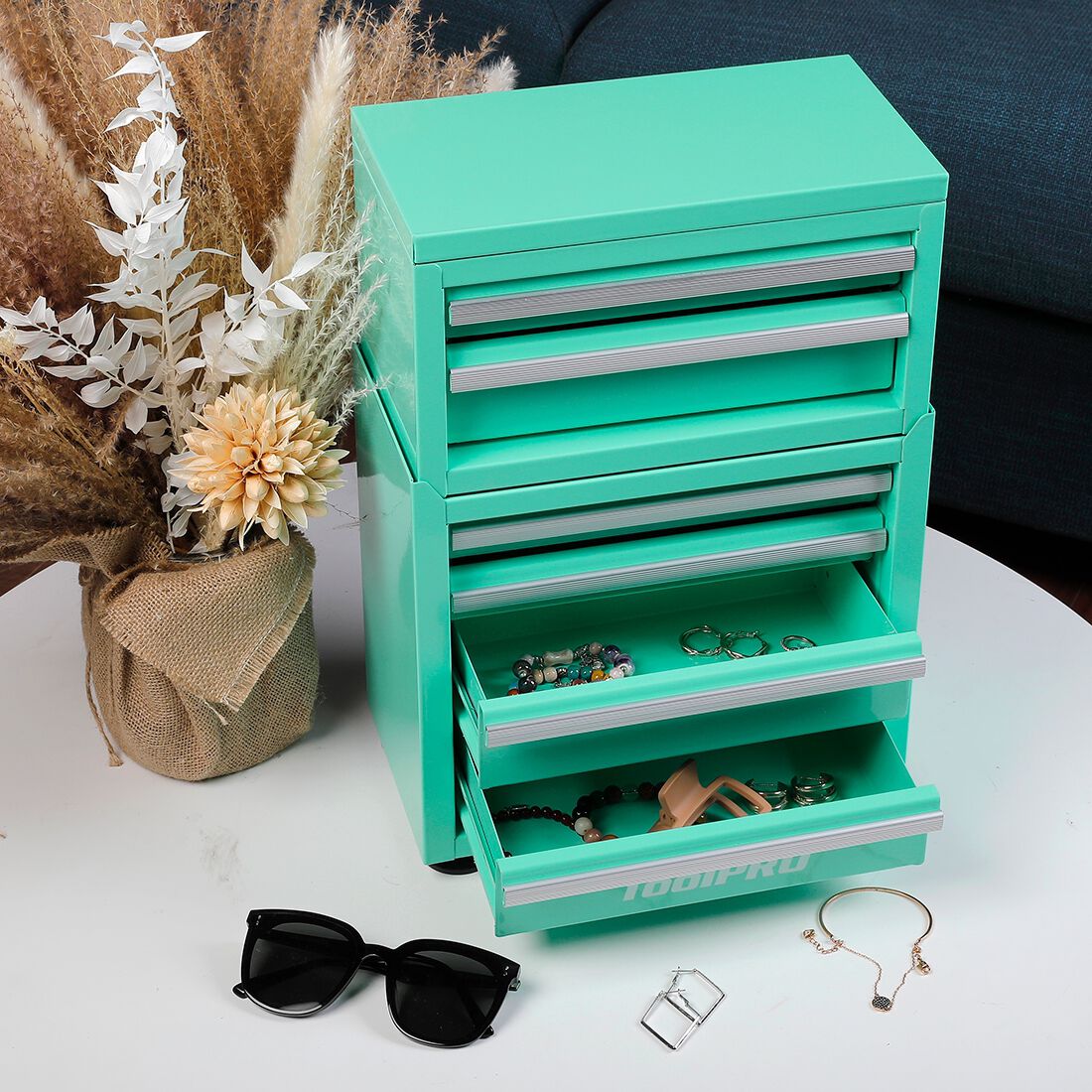 ToolPRO Mini Tool Chest 2 Drawer Aqua, , scaau_hi-res