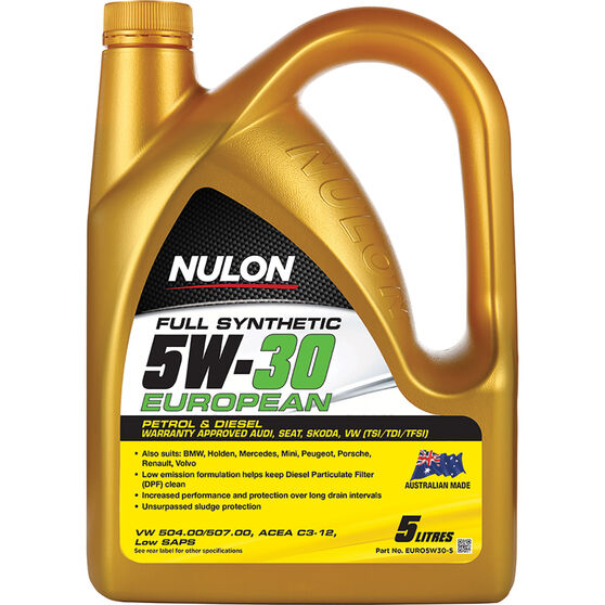 Nulon Full Synthetic Euro Engine Oil - 5W-30 5 Litre, , scaau_hi-res
