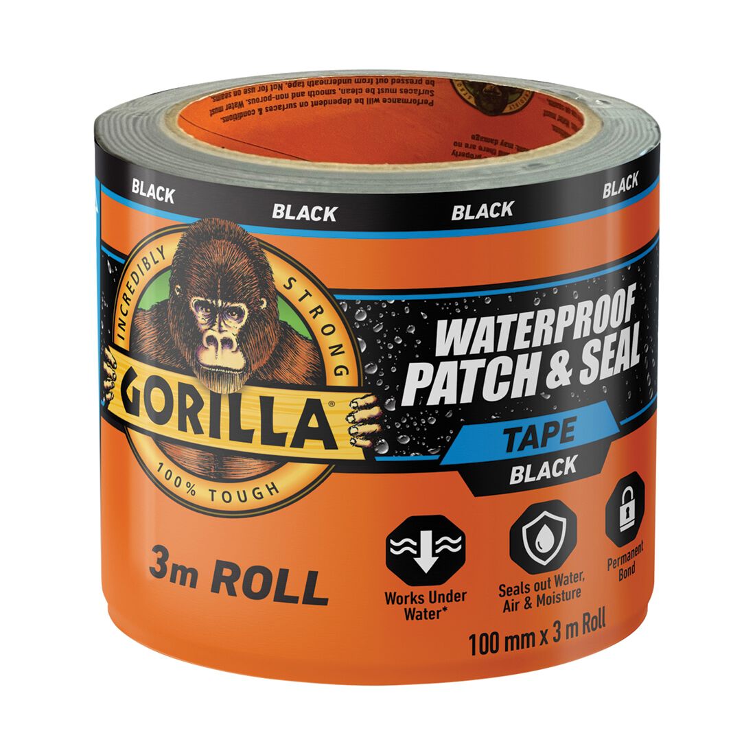 Gorilla Tape Waterproof Patch & Seal Black 3m, , scaau_hi-res