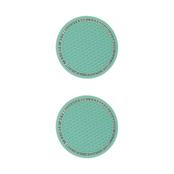 Cabin Crew Drink Coasters Aqua/Bling 2Pk, , scaau_hi-res