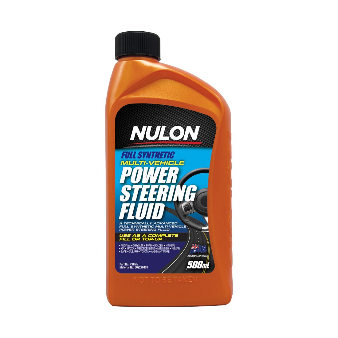 Nulon Multi-Vehicle Power Steering Fluid - 500mL, , scaau_hi-res