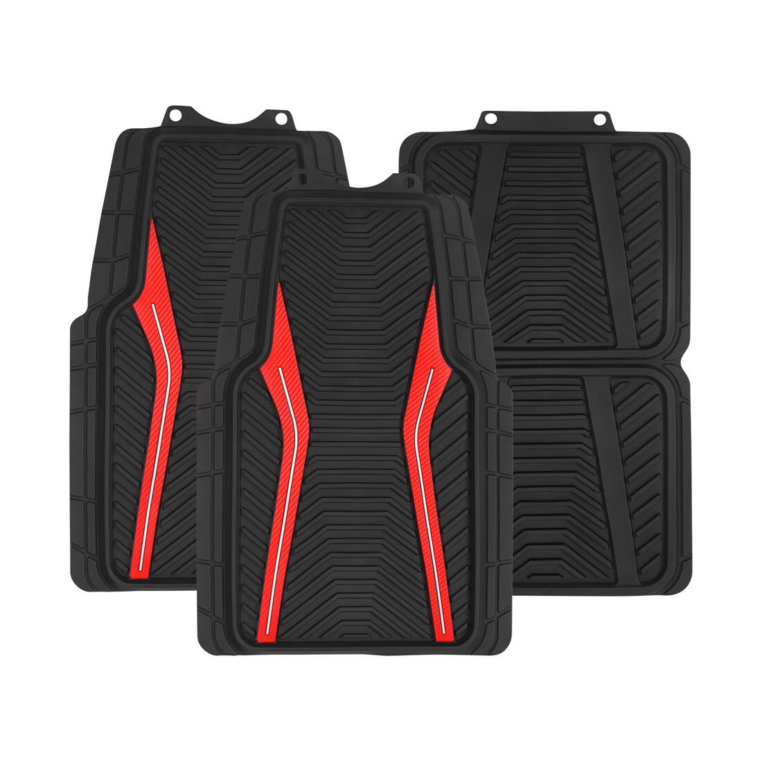 SCA Floor Mats PVC Rubber Sports Red Set of 4, , scaau_hi-res