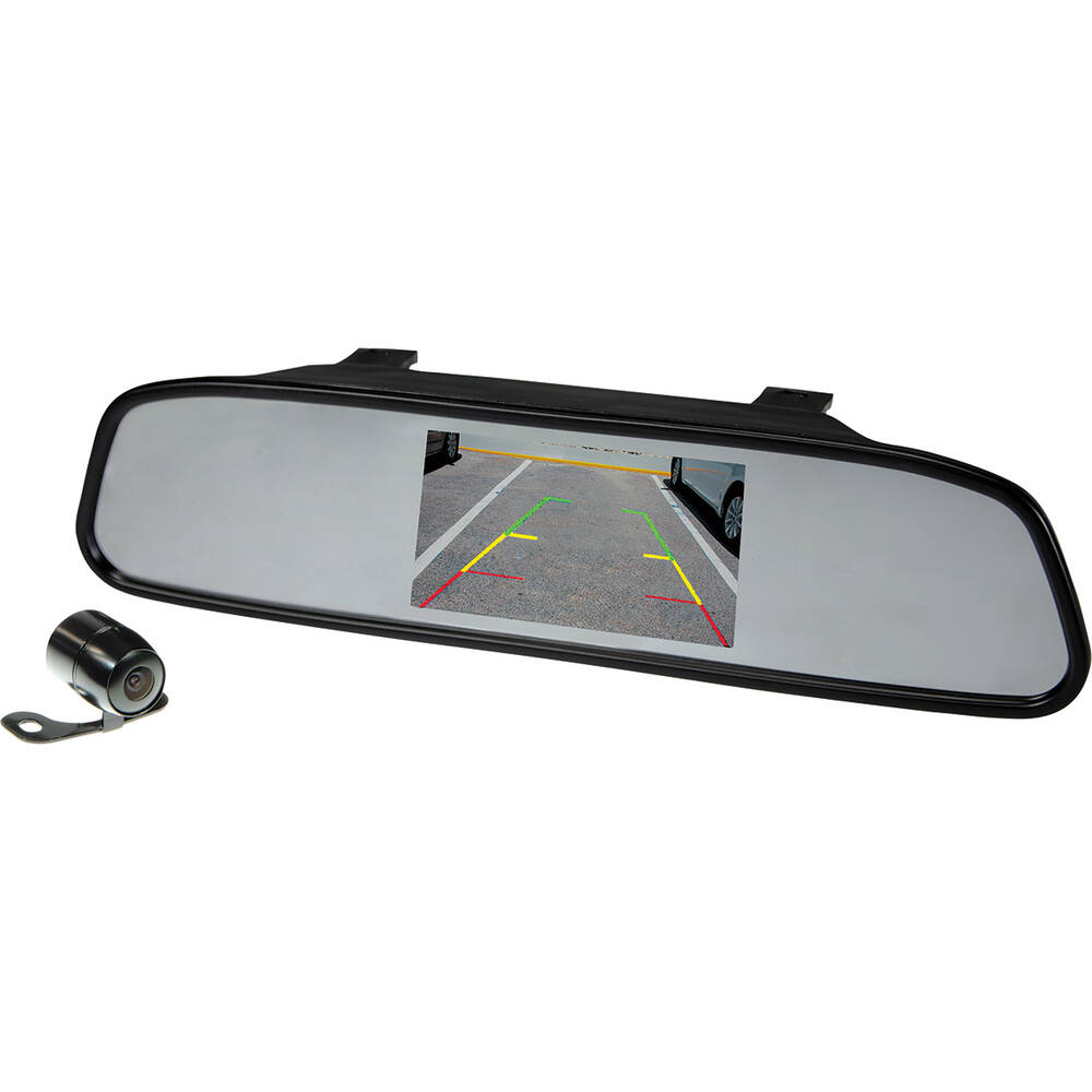 SCA SCA43M Mirror Mounted Wired Reversing Camera Supercheap