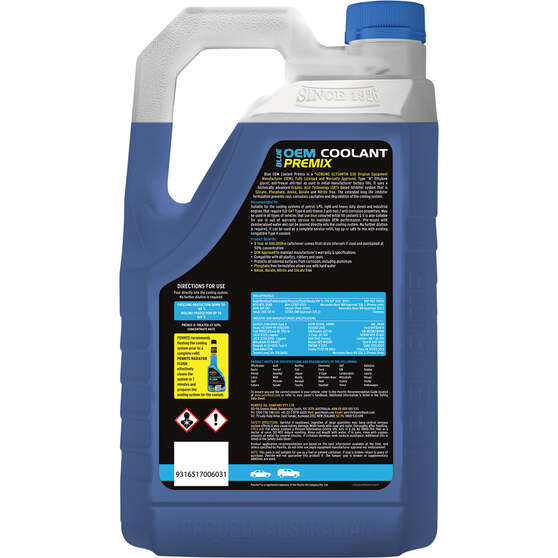 Penrite Blue Long Life Anti Freeze / Anti Boil Coolant Premix - 5 Litres, , scaau_hi-res