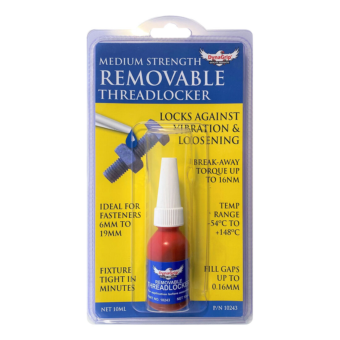 DynaGrip Threadlocker - Medium Strength, Blue, 10mL, , scaau_hi-res